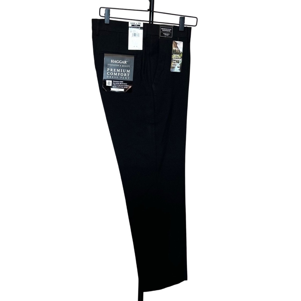 Haggar Black Dress Pants Elegant Straight-Leg - Picture 1 of 5